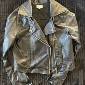 Blueberi Boulevard Black Leather Jacket